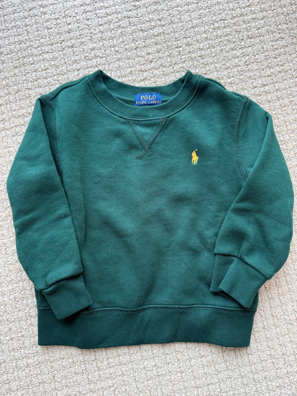 Polo by Ralph Lauren Teal Green Crewneck Sweatshirt with Yellow Pony